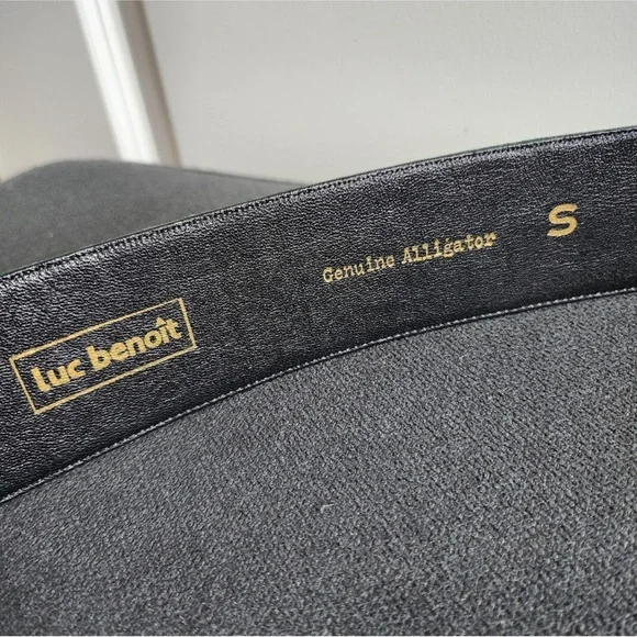 Spectacular vintage Luc Benoit thick genuine crocodile alligator 🐊 belt small s - Picture 5 of 7